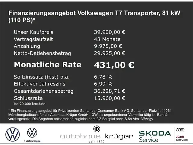 Gebraucht VW Transporter 81 PS (59 kW) 2025 Weiss Van