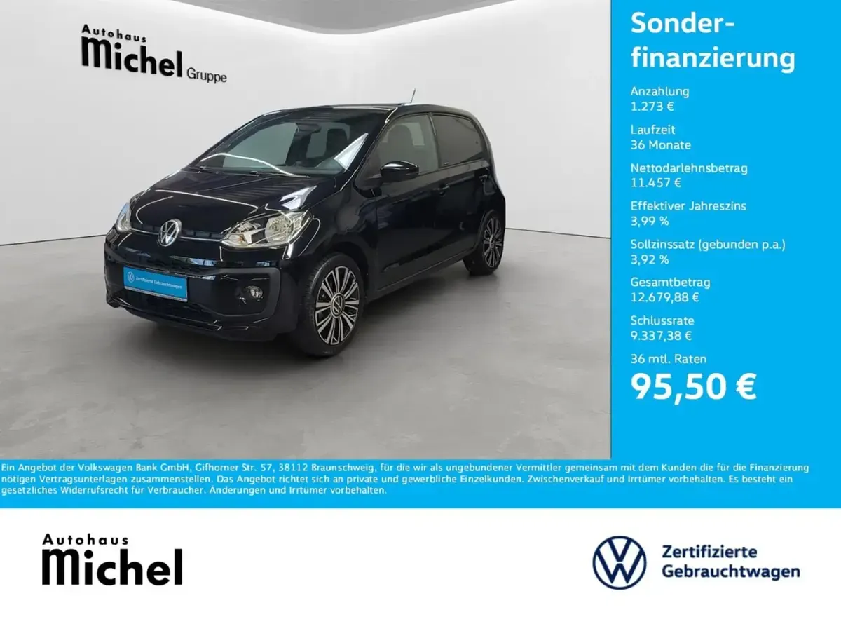 Gebraucht VW up! Active 65 PS (47 kW) 2023 Schwarz Kleinwagen