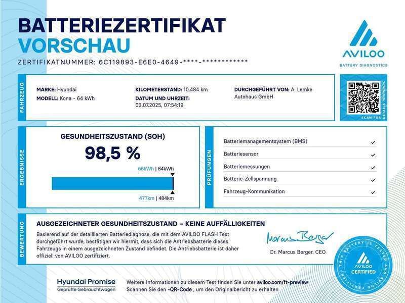 Gebraucht Hyundai Kona Prime 150 kW (204 PS) 2023 Phantom black metallic SUV