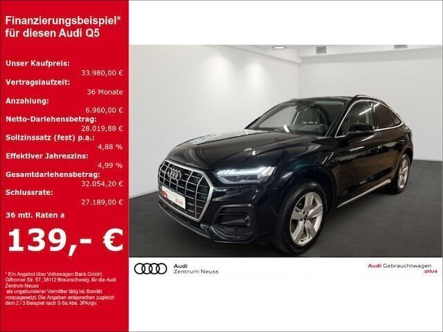 Mythosschwarz metallic Gebraucht 2022 Audi Q5 Sportback Ambiente SUV | 33.980 € - Bild 1/3