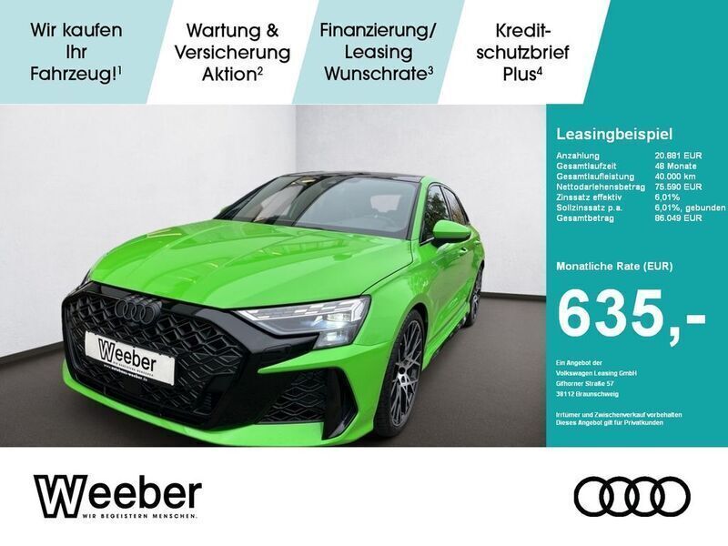 Grün Neu 2024 Audi RS3 Sportback Sport Kleinwagen | 76.790 € (Etwas zu teuer) - Bild 1/4