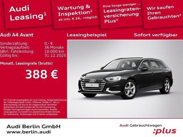 Schwarz (mythosschwarz metallic) Gebraucht 2024 Audi A4 Advanced Plus Kombi | 35.801 € (Fairer Preis) - Bild 1/3