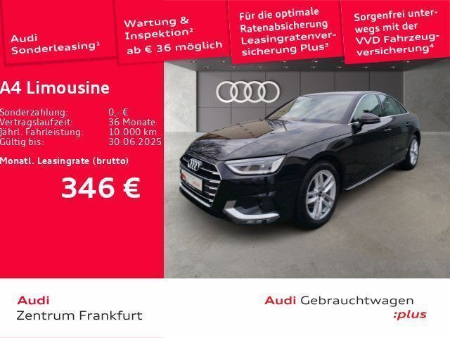 Mythosschwarz metallic Gebraucht 2024 Audi A4 Advanced Limousine | 34.410 € (Etwas zu teuer) - Bild 1/2