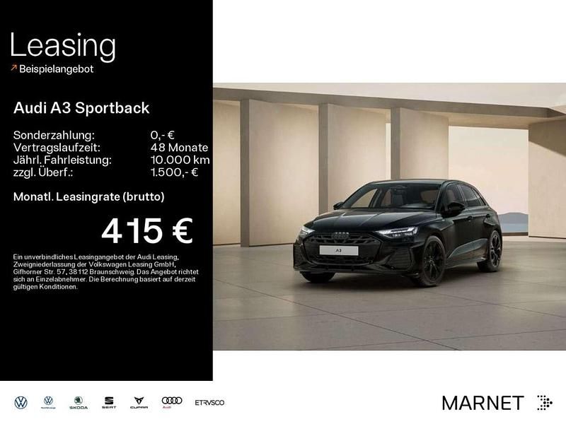 Mythosschwarz metallic Neu 2025 Audi A3 S-Line Limousine | 37.500 € (Guter Preis) - Bild 1/4