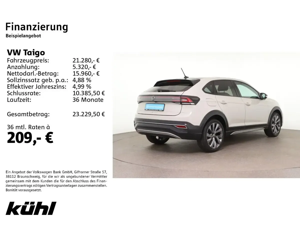 Gebraucht VW Taigo Beats 150 PS (110 kW) 2022 Ascotgrau / deep black perleff SUV