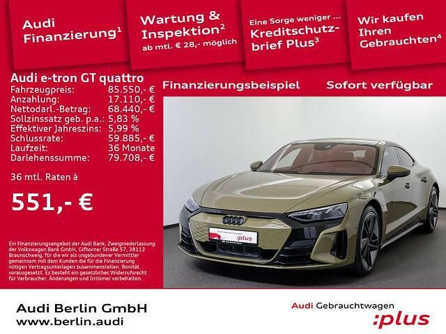 Grün Gebraucht 2022 Audi e-tron GT quattro Ambiente Limousine | 85.550 € - Bild 1/2