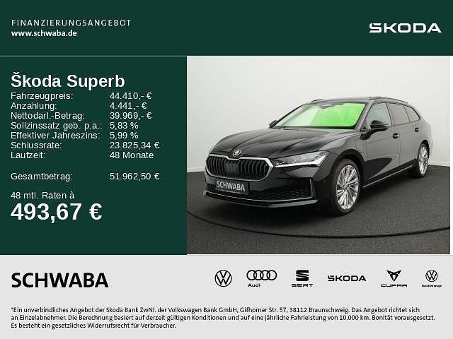 Onyxschwarz metallic Gebraucht 2024 Skoda Superb Selection Kombi | 43.410 € - Bild 1/4