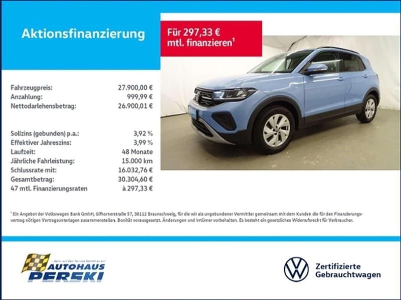 Clear blue metallic Gebraucht 2024 VW T-Cross Life SUV | 27.400 € (Fairer Preis) - Bild 1/4