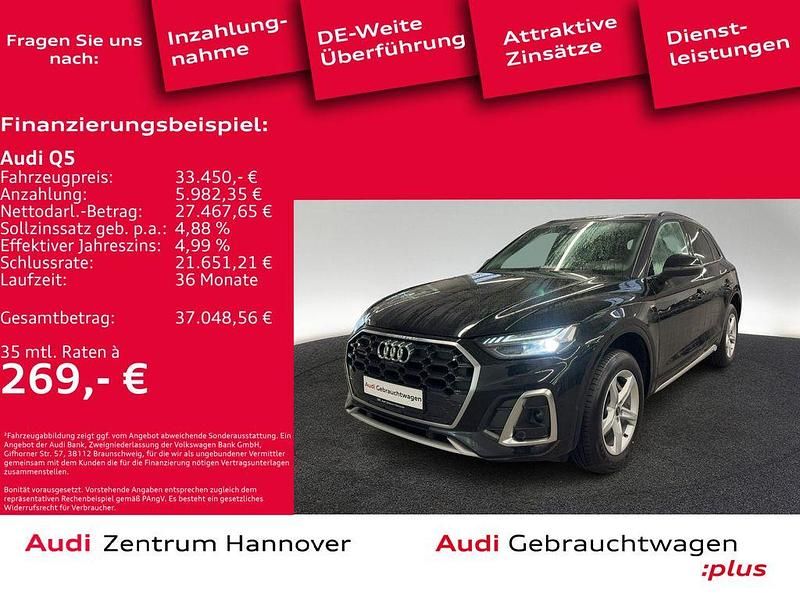 Mythosschwarz metallic Gebraucht 2021 Audi Q5 Design SUV | 33.450 € (Fairer Preis) - Bild 1/4
