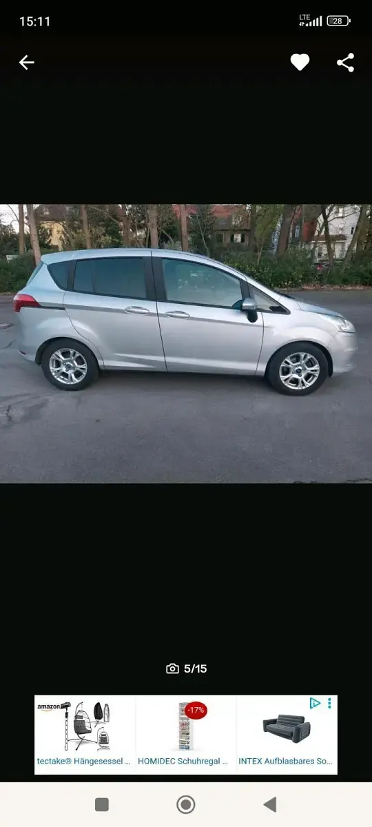 Gebraucht Ford B-MAX 101 PS (74 kW) 2016 Silber Van / Kleinbus