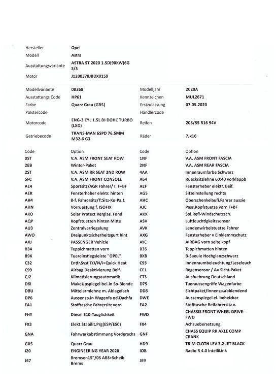 Gebraucht Opel Astra 122 PS (89 kW) 2020 Grau Limousine