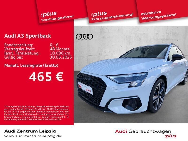 Gletscherweiß metallic Gebraucht 2024 Audi A3 Sportback e-tron Advanced Plus Limousine | 37.830 € - Bild 1/3
