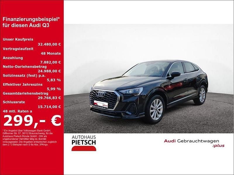 Schwarz Gebraucht 2022 Audi Q3 Sportback Business SUV | 32.480 € (Fairer Preis) - Bild 1/4