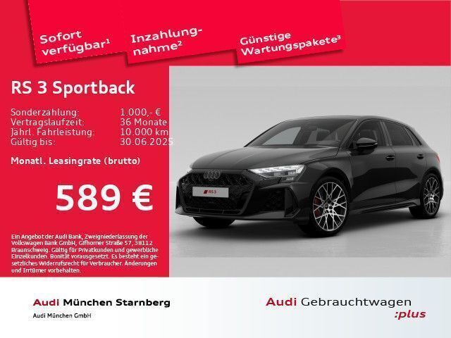 Mythosschwarz metallic Gebraucht 2025 Audi RS3 Sportback Ambiente Kleinwagen | 69.601 € (Guter Preis) - Bild 1/2