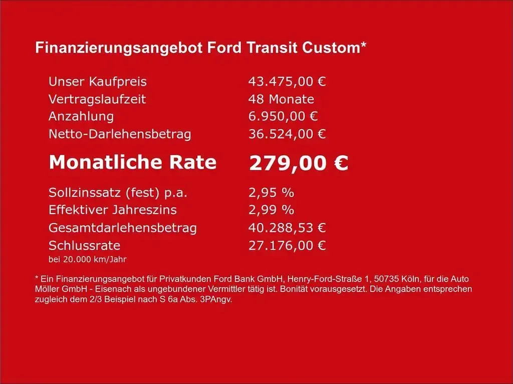 Neu Ford Transit Custom Trend 150 PS (110 kW) 2026 Weiß Van