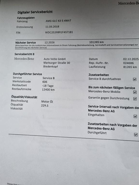 Blau Gebraucht 2018 Mercedes GLC63 AMG AMG SUV | 57.449 € (Etwas zu teuer) - Bild 1/4