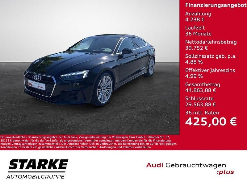 Mythosschwarz metallic Gebraucht 2023 Audi A5 Sportback Ambiente Limousine | 43.990 € (Teuer) - Bild 1/4