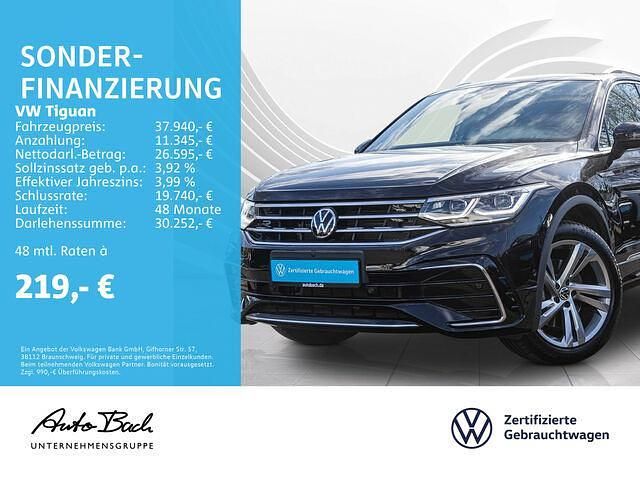 Schwarz (deep black perleffekt) Gebraucht 2022 VW Tiguan R-line SUV | 37.940 € (Fairer Preis) - Bild 1/2