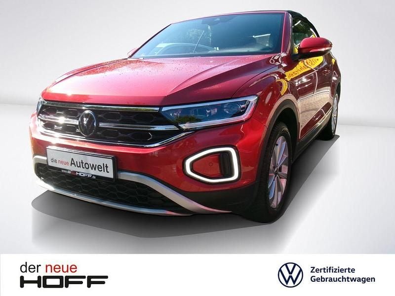 Rot Gebraucht 2024 VW T-Roc Cabriolet Style Cabrio | 24.475 € (Superpreis) - Bild 1/4