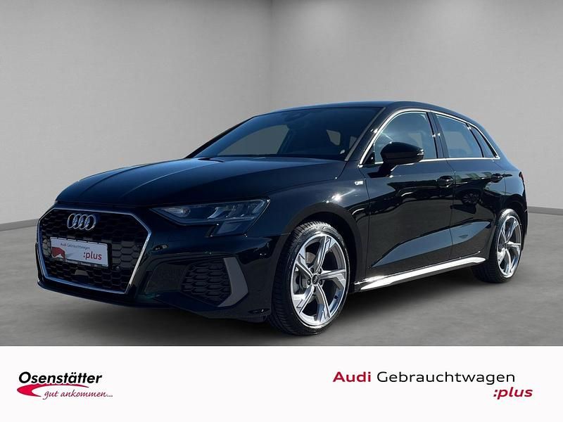 Schwarz Gebraucht 2022 Audi A3 Sportback S-Line Limousine | 27.650 € (Guter Preis) - Bild 1/4