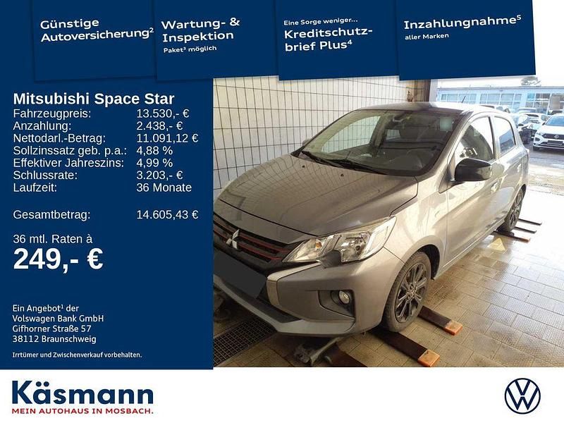 Platinumgrau /magicschwarz Gebraucht 2021 Mitsubishi Space Star Spirit+ Limousine | 13.530 € (Teuer) - Bild 1/3