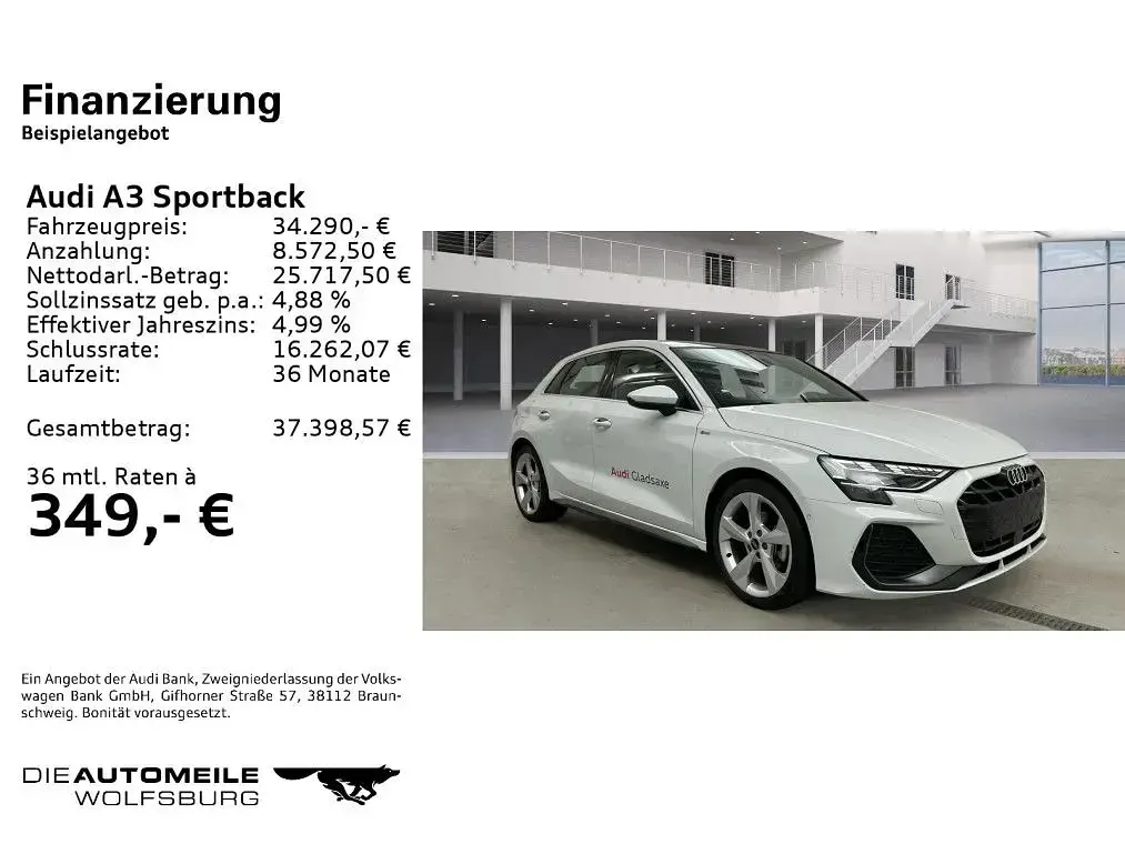 Gebraucht Audi A3 S-Line 150 PS (110 kW) 2025 Gletscherweiß metallic Limousine