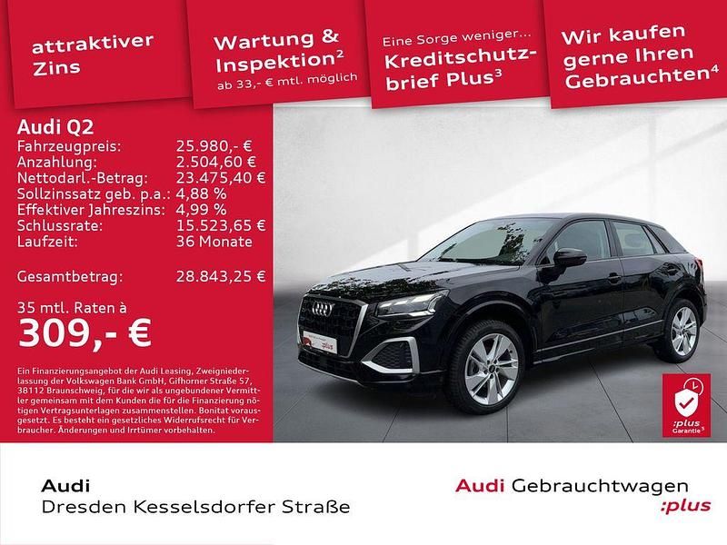 Brillantschwarz Gebraucht 2022 Audi Q2 Advanced Plus SUV | 25.980 € (Etwas zu teuer) - Bild 1/4