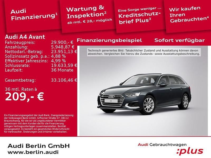 Manhattangrau metallic Gebraucht 2022 Audi A4 Advanced Plus Kombi | 29.900 € (Fairer Preis) - Bild 1/3