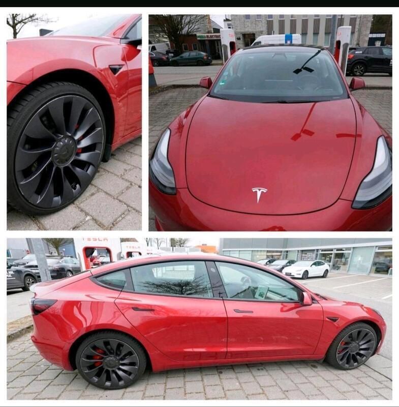 Rot Gebraucht 2021 Tesla Model 3 Performance Limousine | 32.999 € (Etwas zu teuer) - Bild 1/4
