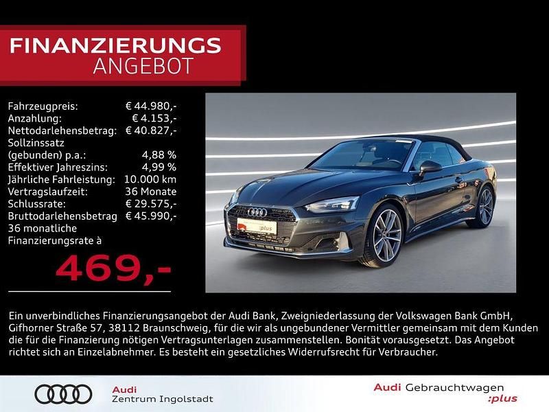 Manhattangrau metallic Gebraucht 2024 Audi A5 Cabriolet Advanced Plus Cabrio | 44.980 € (Etwas zu teuer) - Bild 1/3
