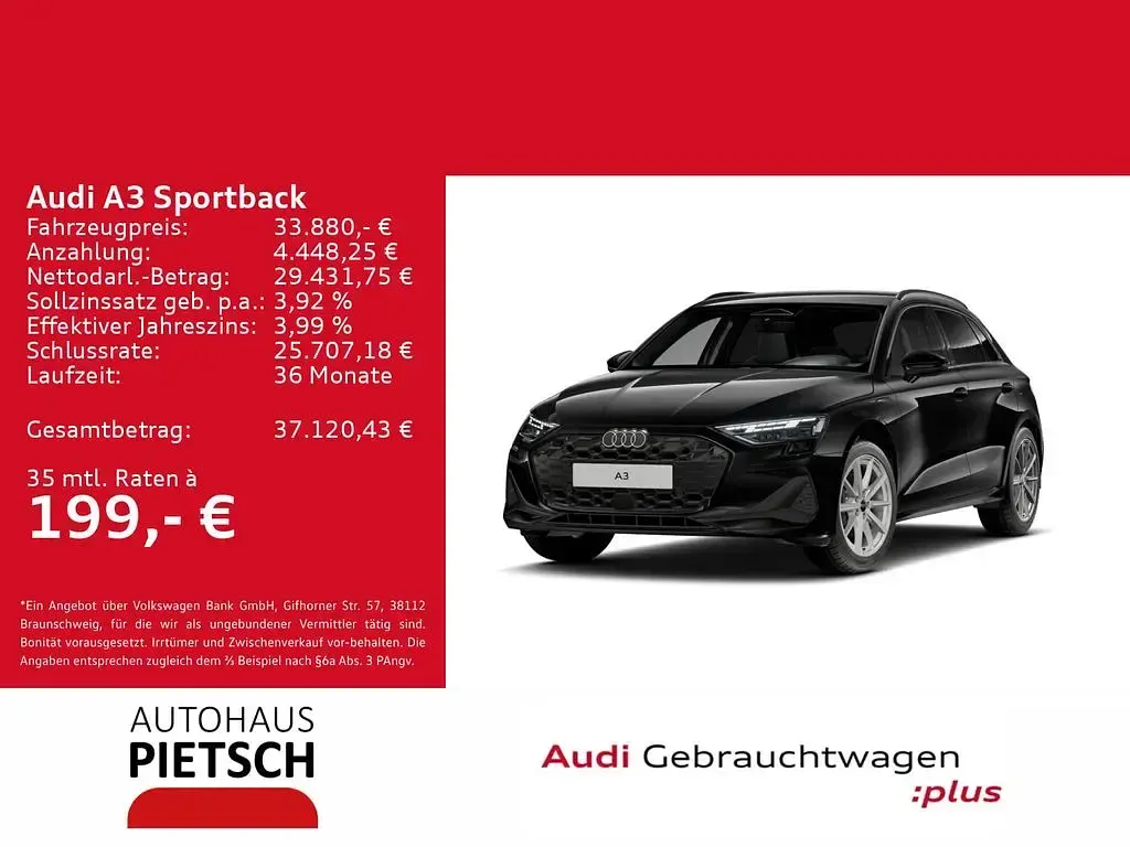 Gebraucht Audi A3 Sport 204 PS (150 kW) 2025 Mythosschwarz metallic Limousine