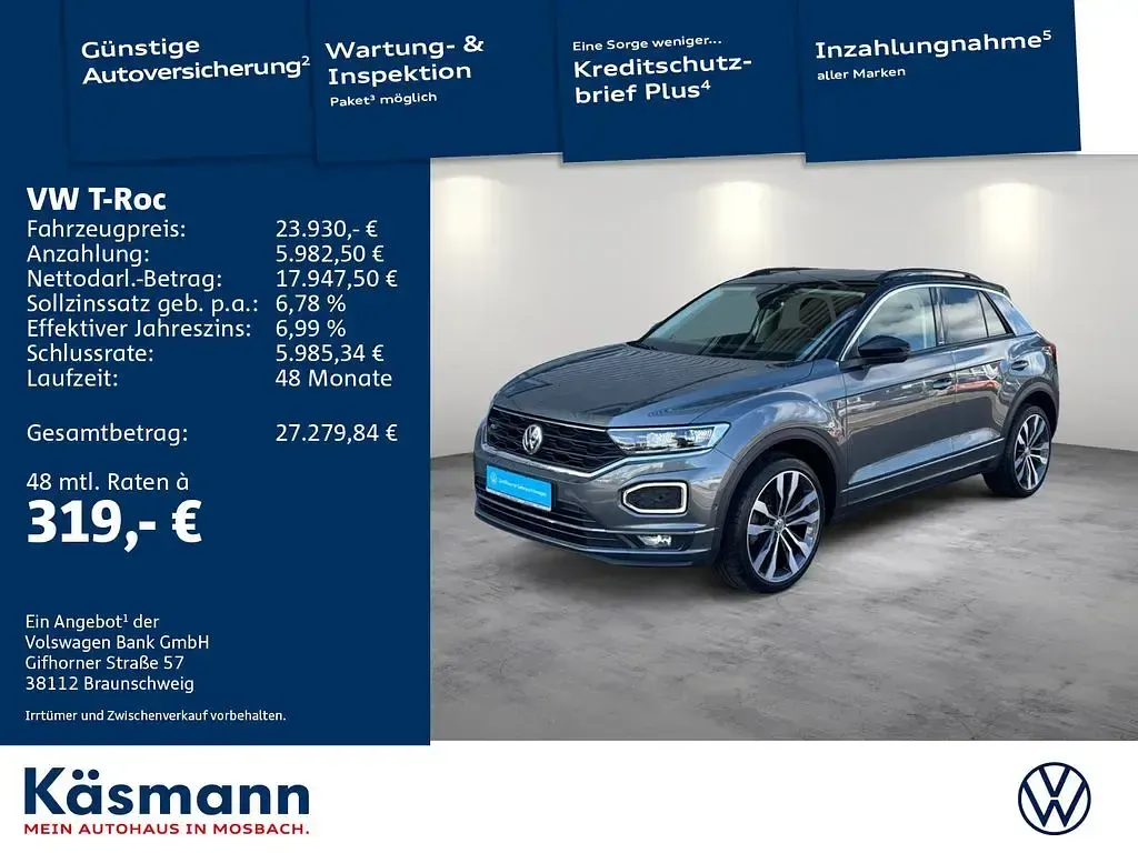 Second-hand VW T-Roc Active 150 CP (110 kW) 2019 Gri SUV