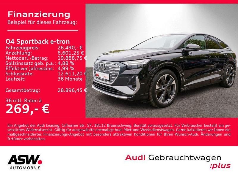 Mythosschwarz metallic Gebraucht 2022 Audi Q4 Sportback e-tron S-Line SUV | 26.490 € (Guter Preis) - Bild 1/4