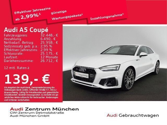 Ibisweiß Gebraucht 2021 Audi A5 Ambiente Coupé | 32.448 € (Superpreis) - Bild 1/2