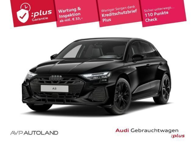 Mythosschwarz metallic Gebraucht 2025 Audi A3 S-Line | 43.990 € - Bild 1/4