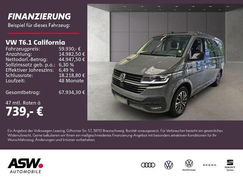 Pure grey Gebraucht 2022 VW T6.1 Beach Van | 59.930 € (Teuer) - Bild 1/3