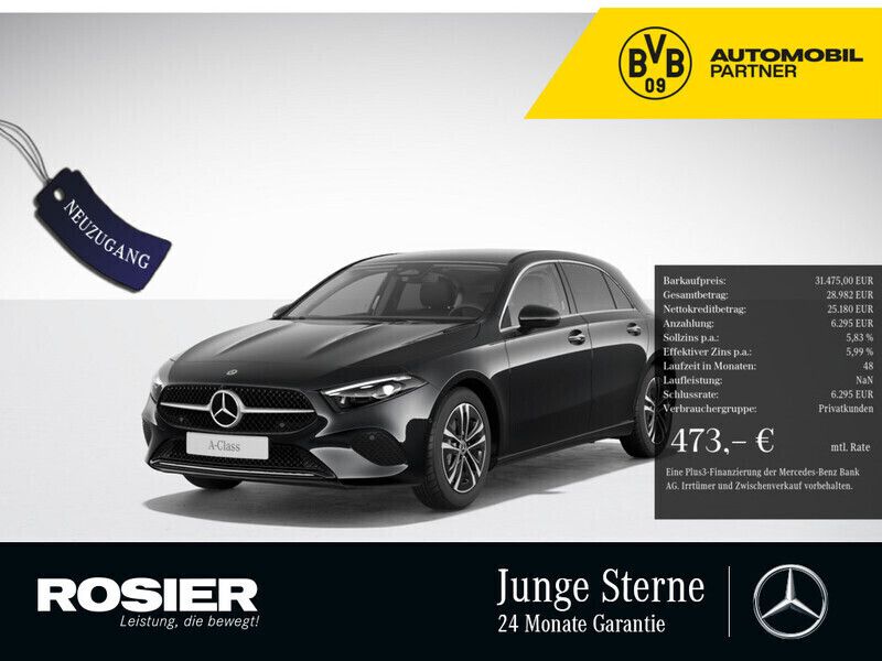 Schwarz / kosmosschwarz Gebraucht 2024 Mercedes A180 Advanced Plus Limousine | 31.475 € (Fairer Preis) - Bild 1/4