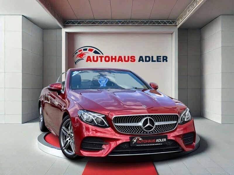 Hyazinthrot designo Gebraucht 2020 Mercedes E220 AMG line Cabrio | 36.990 € (Fairer Preis) - Bild 1/4