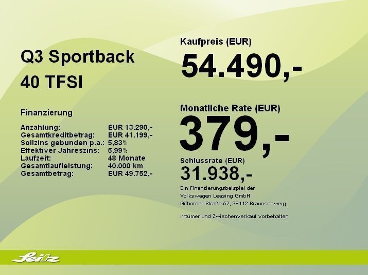 Mythosschwarz metallic Gebraucht 2025 Audi Q3 Sportback S-Line SUV | 54.490 € (Teuer) - Bild 1/1