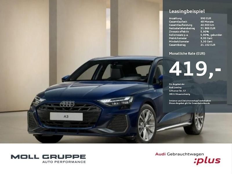 Navarrablau metallic Gebraucht 2026 Audi A3 S-Line Limousine | 39.990 € (Fairer Preis) - Bild 1/2