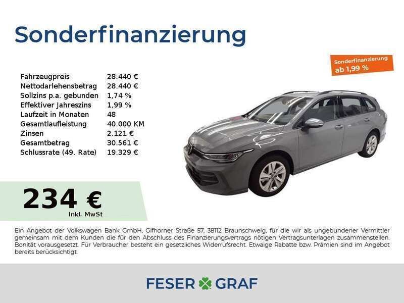 Mondsteingrau Gebraucht 2024 VW Golf VIII Life Kombi | 28.440 € (Fairer Preis) - Bild 1/2