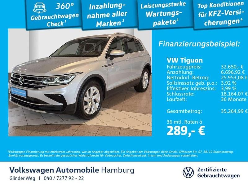8e reflexsilber metallic Gebraucht 2022 VW Tiguan Elegance SUV | 32.650 € (Fairer Preis) - Bild 1/3