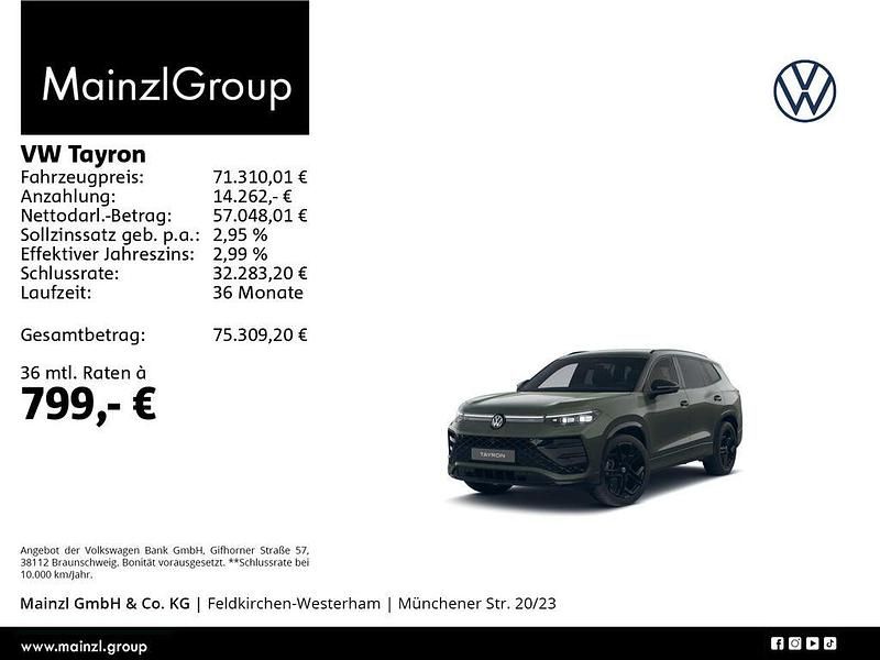 Neu VW Tayron R-line 193 PS (141 kW) 2025 Grün SUV