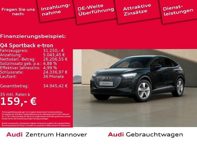 0e mythosschwarz metallic (metallic) Gebraucht 2022 Audi e-tron Sportback SUV | 31.250 € (Fairer Preis) - Bild 1/4