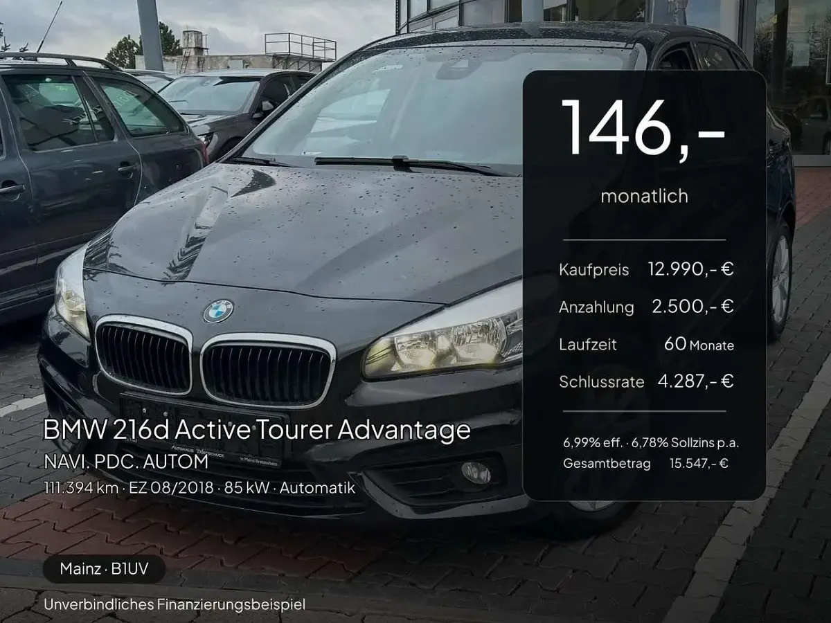 Gebraucht BMW 216 Advantage 116 PS (85 kW) 2018 Black sapphire metallic Coupé
