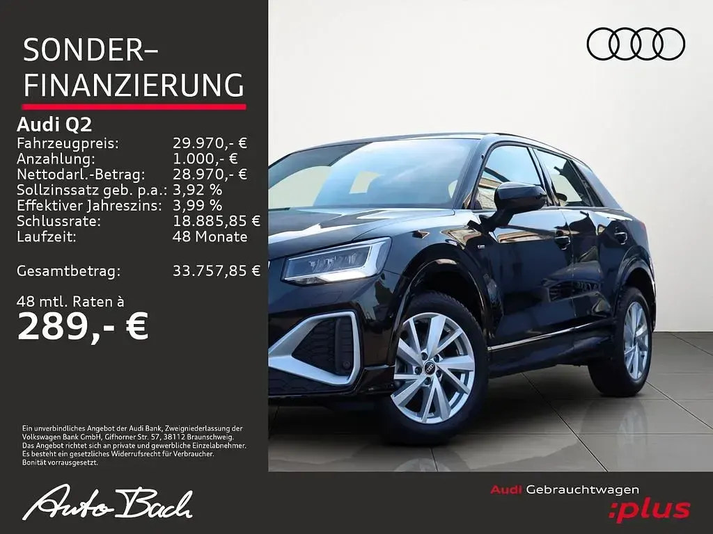 Gebraucht Audi Q2 S-Line 150 PS (110 kW) 2025 Mythosschwarz metallic SUV