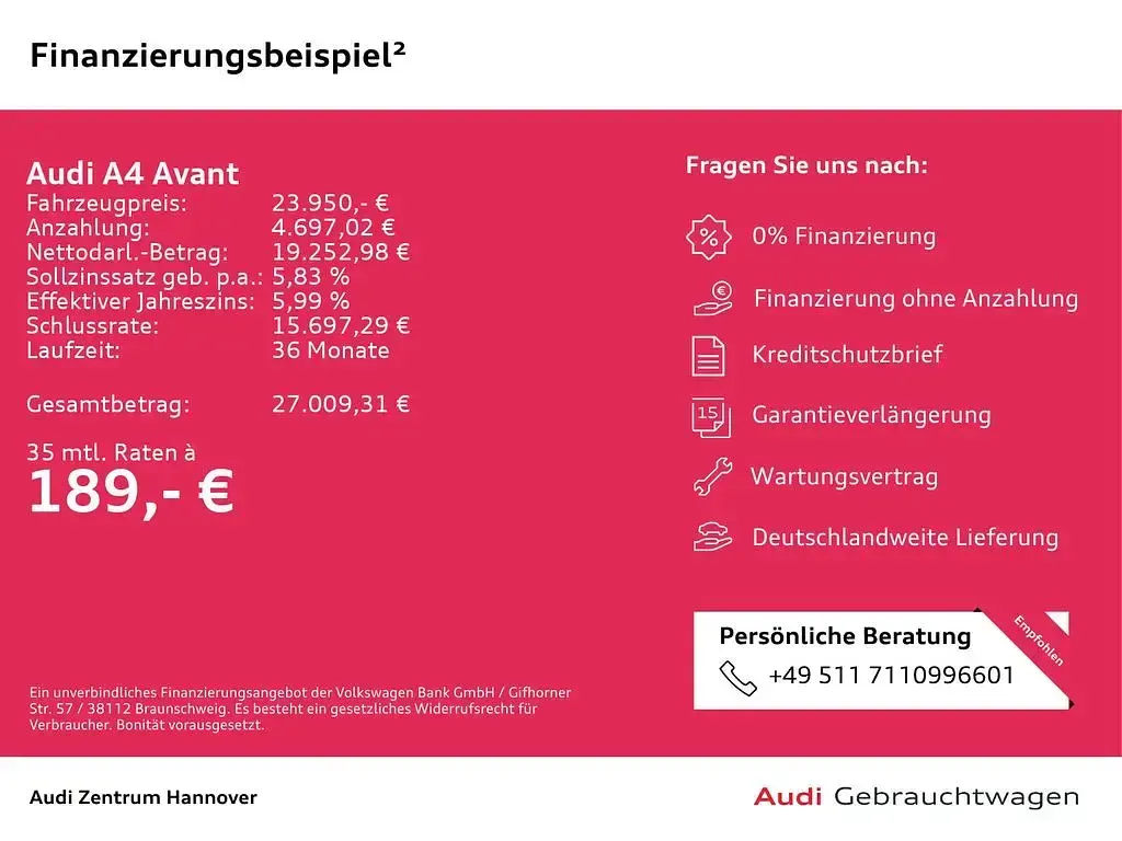 Gebraucht Audi A4 Advanced Plus 136 PS (100 kW) 2022 Blau Kombi