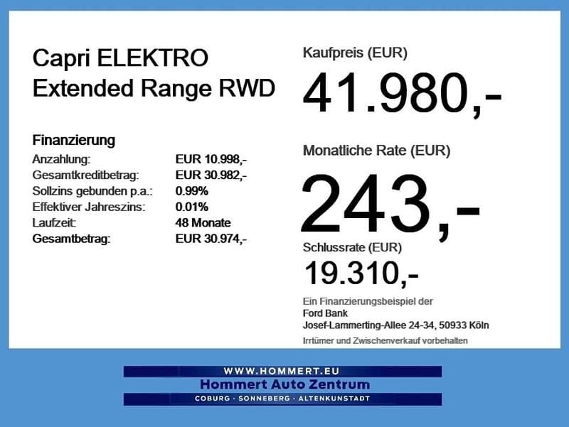 Nouă Ford Capri Extended Range 210 kW (286 CP) 2026 Galben SUV