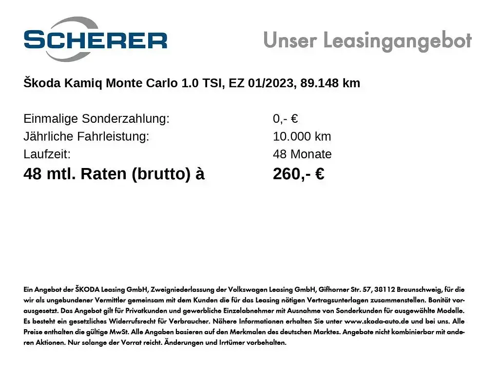 Gebraucht Skoda Kamiq Monte Carlo 110 PS (80 kW) 2022 Candyweiß SUV