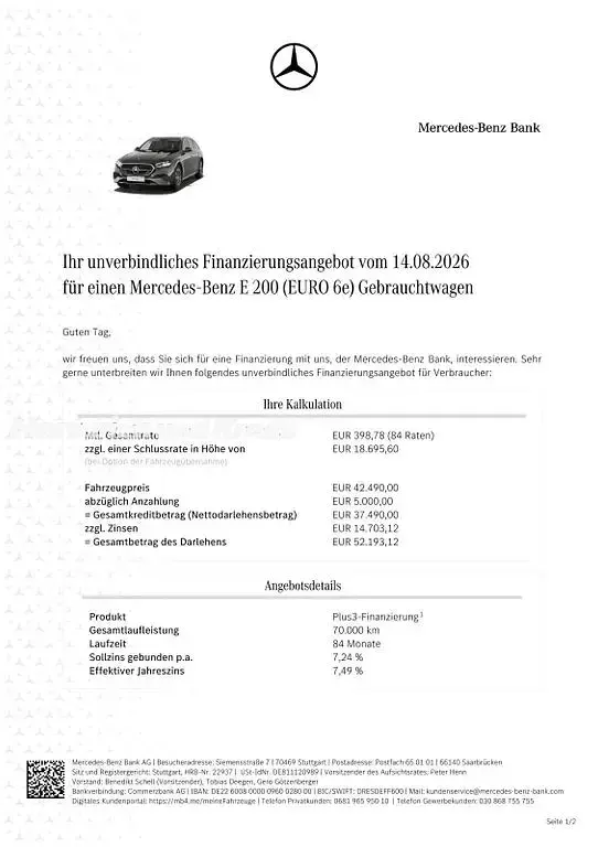 Gebraucht Mercedes E200 Avantgarde 227 PS (166 kW) 2025 Graphitgrau  lack Kombi